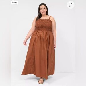 Lane Bryant Shirred-Bodice Square-Neck Maxi Dress